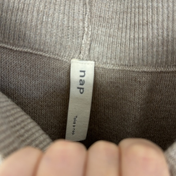 Nap Heverly Ann Set Matching Loungewear Wool Blend Tan Cream Neutrals Wide Leg - Picture 14 of 16